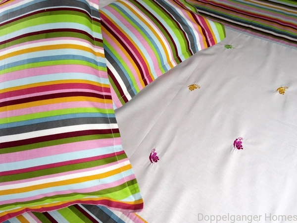 Doppelganger Homes Embroidered Butterfly Double Bed Sheet