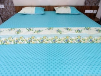 Doppelganger Homes Polka Floral Designer Double Bed sheet set