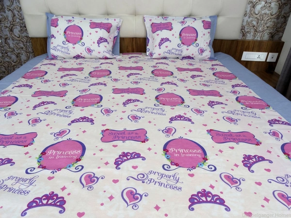 Doppelganger Homes Sweet Princess Cartoon Double Bed Sheet