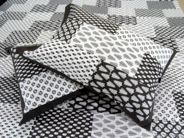 Quilted patches Printed Double Bed Sheet