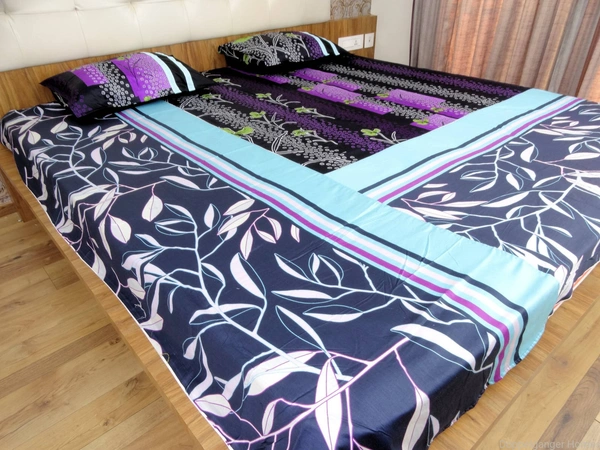 Flower & Leaves Designer Double Bed Sheet