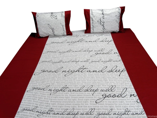 Doppelganger Homes Good Night Sleep Maroon Double Bed sheet