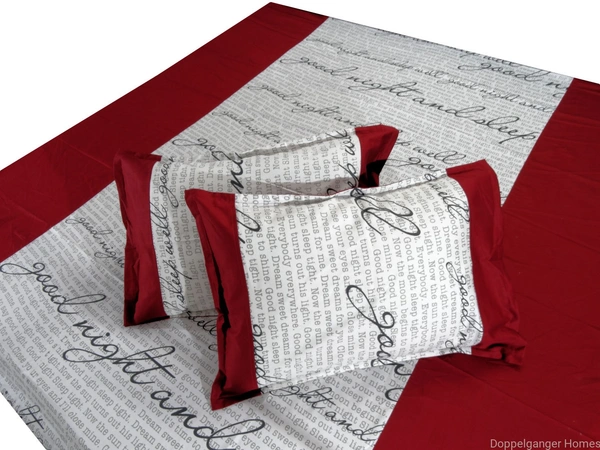 Doppelganger Homes Good Night Sleep Maroon Double Bed sheet