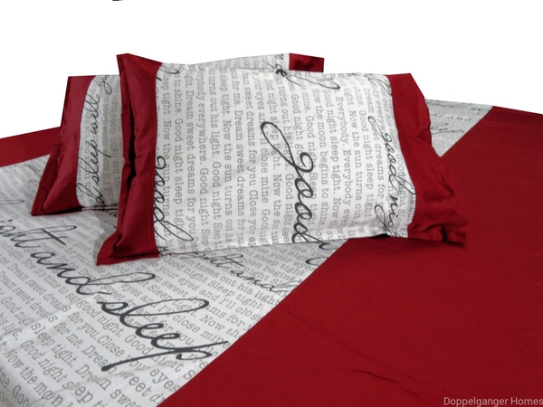 Doppelganger Homes Good Night Sleep Maroon Double Bed sheet