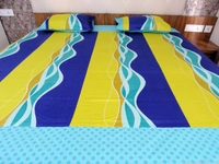 Doppelganger Homes Green waves Designer Double Bed Sheet