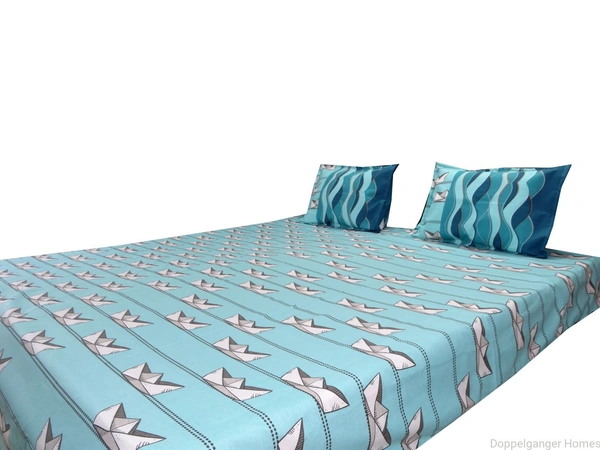 Doppelganger Homes Paper Boat Double Bed sheet