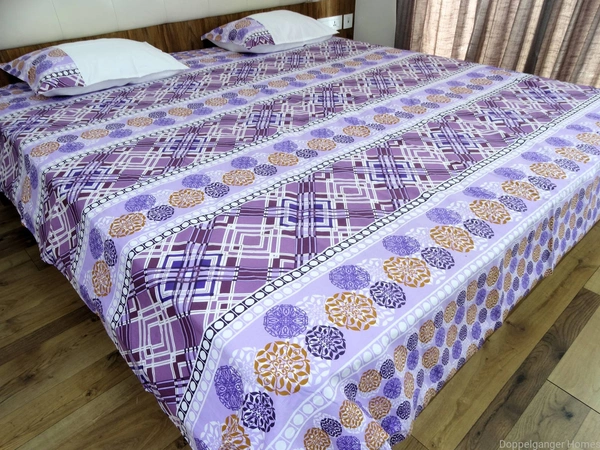 Doppelganger Homes Purple Floral Double Bed Sheet