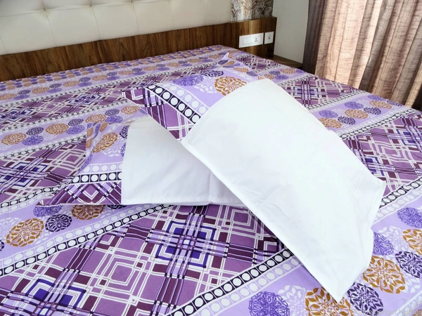 Doppelganger Homes Purple Floral Double Bed Sheet
