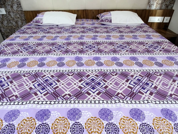 Doppelganger Homes Purple Floral Double Bed Sheet