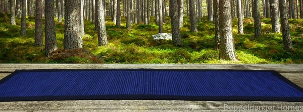 Doppelganger Homes Handloom Cotton Blue Striped floor Runner