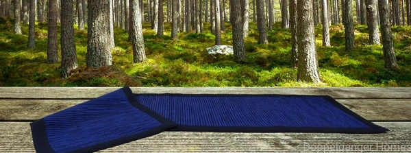 Doppelganger Homes Handloom Cotton Blue Striped floor Runner