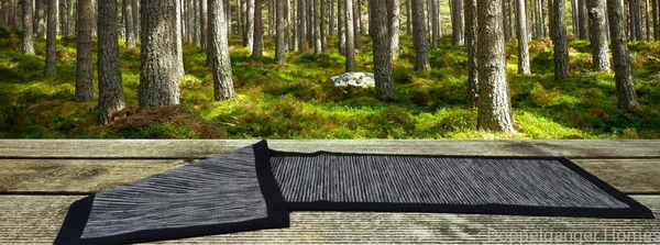 Doppelganger Homes Handloom Cotton Black Striped floor Runner