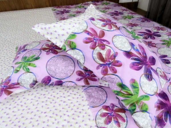 Doppelganger Homes Colorful Flower Designer Double Bed Sheet