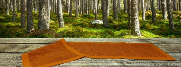 Doppelganger Homes Handloom Cotton Orange Striped floor Runner