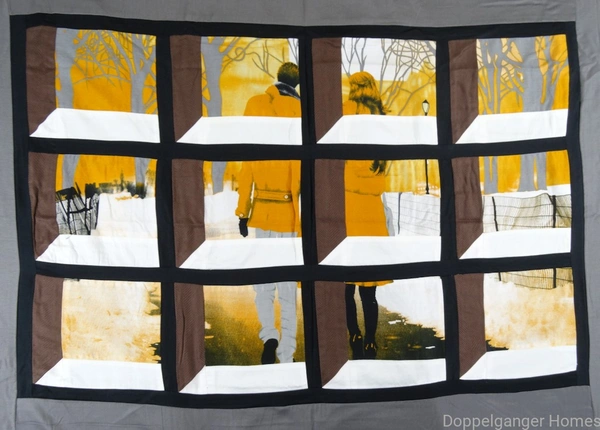 Doppelganger Homes Attic Window - Walking Couple Bed Cover