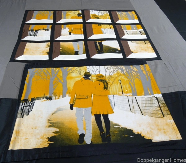 Doppelganger Homes Attic Window - Walking Couple Bed Cover
