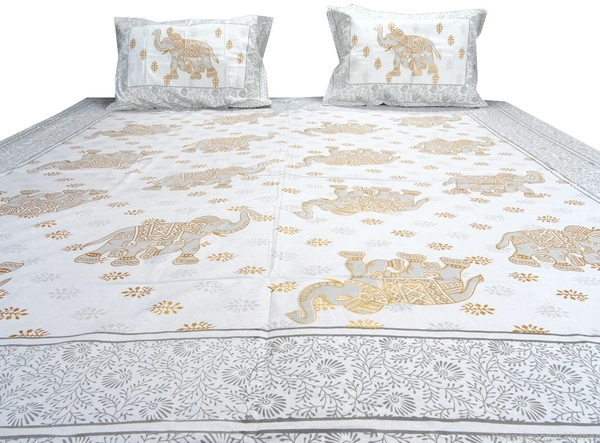 Doppelganger Homes Big Elephant Ethnic Double Bed sheet