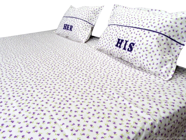 Doppelganger Homes “HIS-HER” Double Bed sheet