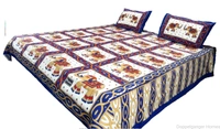 Blue Elephant Ethnic Double Bed Sheet