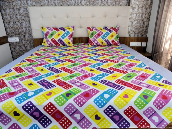 Doppelganger Homes Heart & Dice Double Bed Sheet
