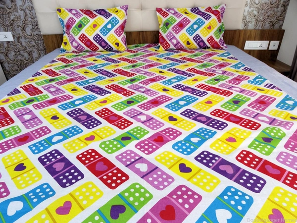 Doppelganger Homes Heart & Dice Double Bed Sheet