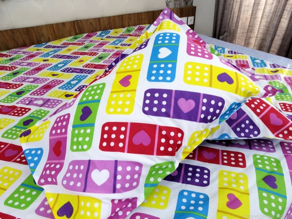 Doppelganger Homes Heart & Dice Double Bed Sheet