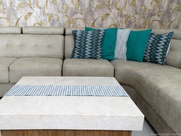 Doppelganger Homes 6 Pcs Designer Cushion cover and Runner Set