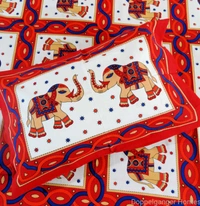 Red Elephant Ethnic Cotton Single Bed Sheet