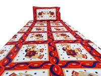 Red Elephant Ethnic Cotton Single Bed Sheet
