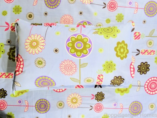 Doppelganger Homes Blue Blossom Single Bedsheet