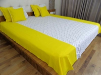 Doppelganger Homes Yellow Christmas tree Double Bed Sheet