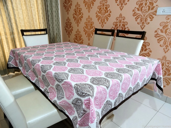 Doppelganger Homes Cotton 6 Seater Dining Table Cover-15