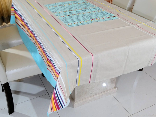 Doppelganger Homes 6 Seater Designer Little Bees Cotton Dining Table Cover