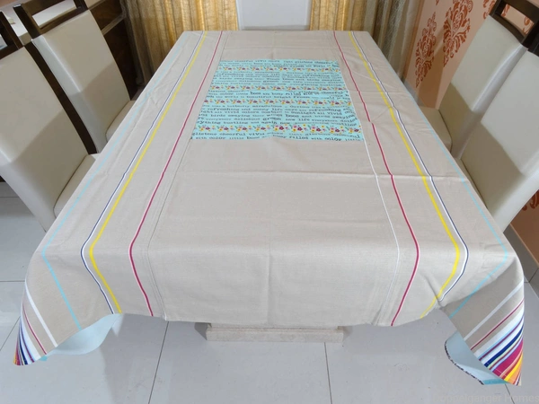 Doppelganger Homes 6 Seater Designer Little Bees Cotton Dining Table Cover