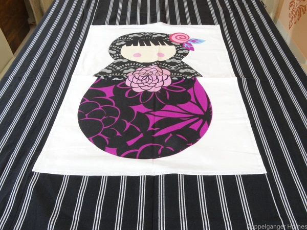 Doppelganger Homes 6 Seater Designer Japanese Doll Cotton Dining Table Cover-6
