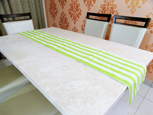 Doppelganger Homes Green Floral Cotton Table Runner