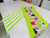 Doppelganger Homes Green Floral Cotton Table Runner