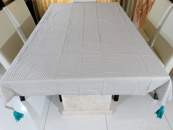 Doppelganger Homes 6 Seater Designer Cotton Dining Table Cover-10