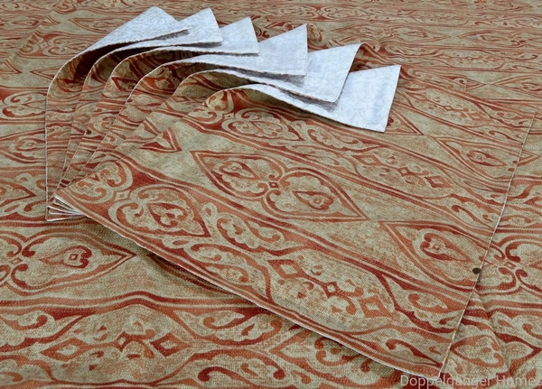 Doppelganger Homes 6 Seater Golden Copper Color Cotton Table Cover Set (7 PCS)