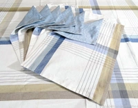 Doppelganger Homes 6 Seater Checks Printed Table Cover Set (7 PCS)