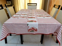 Doppelganger Homes Cotton Dining Table Cover, Runner & Placemat set (8PCS)-33