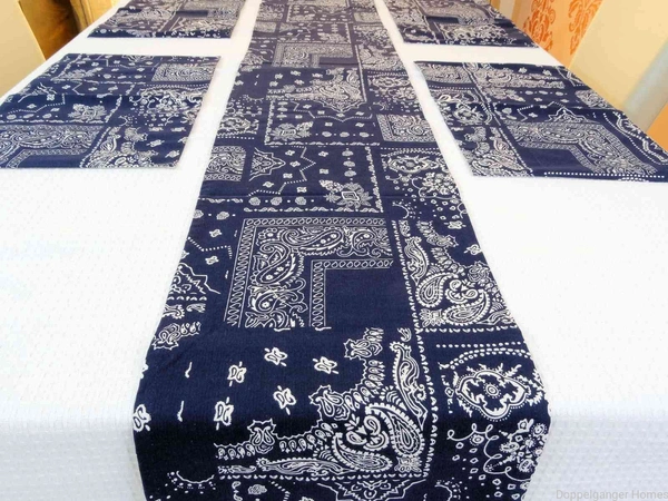 Doppelganger Homes Cotton Dining Table Cover, Runner & Placemat set (8PCS)-38