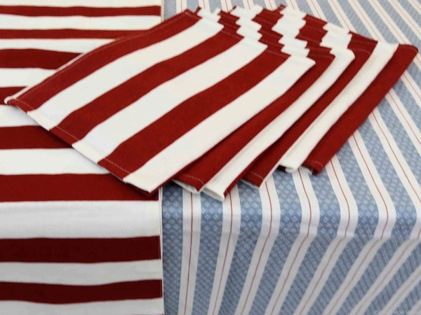 Doppelganger Homes Cotton Dining Table Cover, Runner & Placemat set (8PCS)-35