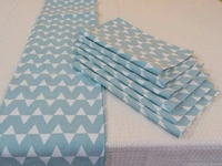 Doppelganger Homes Cotton Dining Table Cover, Runner & Placemat set (8PCS)-34