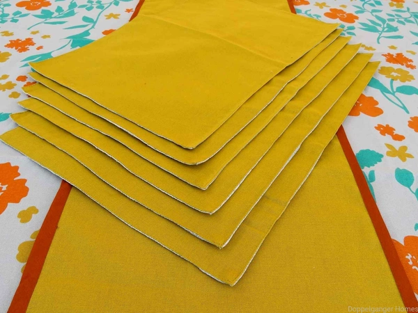 Doppelganger Homes Cotton Dining Table Cover, Runner & Placemat set (8PCS)-50