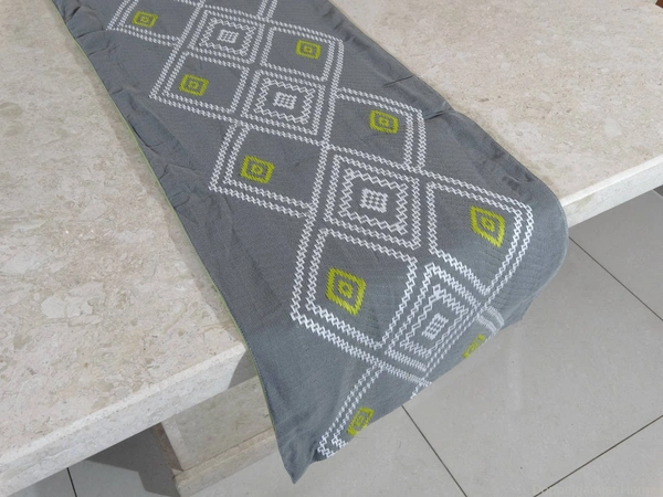 Doppelganger Homes Embroidered Cotton Table Runner