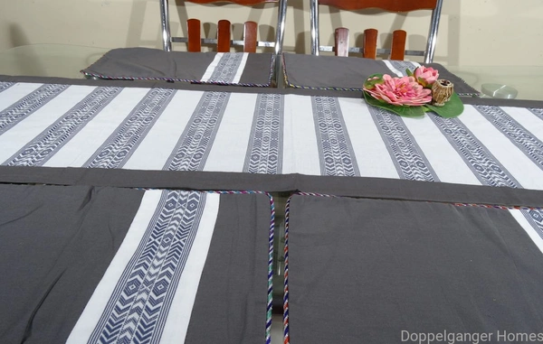 Doppelganger Homes Table Runner with Multi-color Pompom (7PCS)