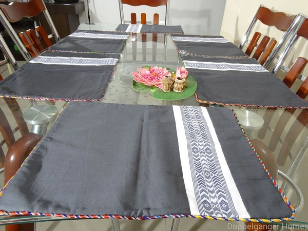 Doppelganger Homes Table Runner with Multi-color Pompom (7PCS)