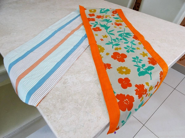 Doppelganger Homes Orange Floral Cotton Table Runner