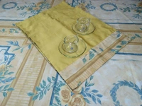 Doppelganger Homes Golden Yellow Floral Table Cover (Cream Lace)